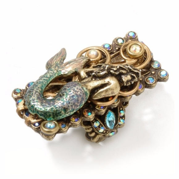 Mermaid 3D Sculptured Ring w/ Vintage Crystals - Picture 2 of 8